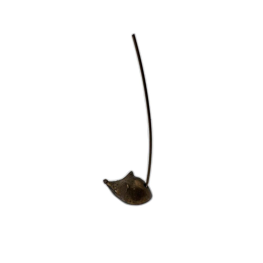 Brass Mouse Long Tail Ring Holder Note Receipt Paper Paperweight VTG MCM Decor
